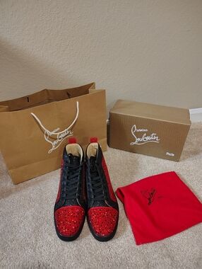 Christian Louboutin Louis Strass High‑Top Sneakers